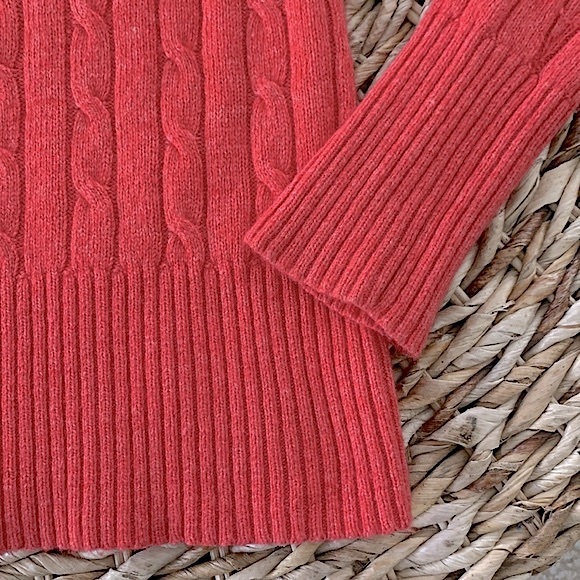 LOFT Cable Rabbit Hair V-Neck Sweater - Picture 7 of 11